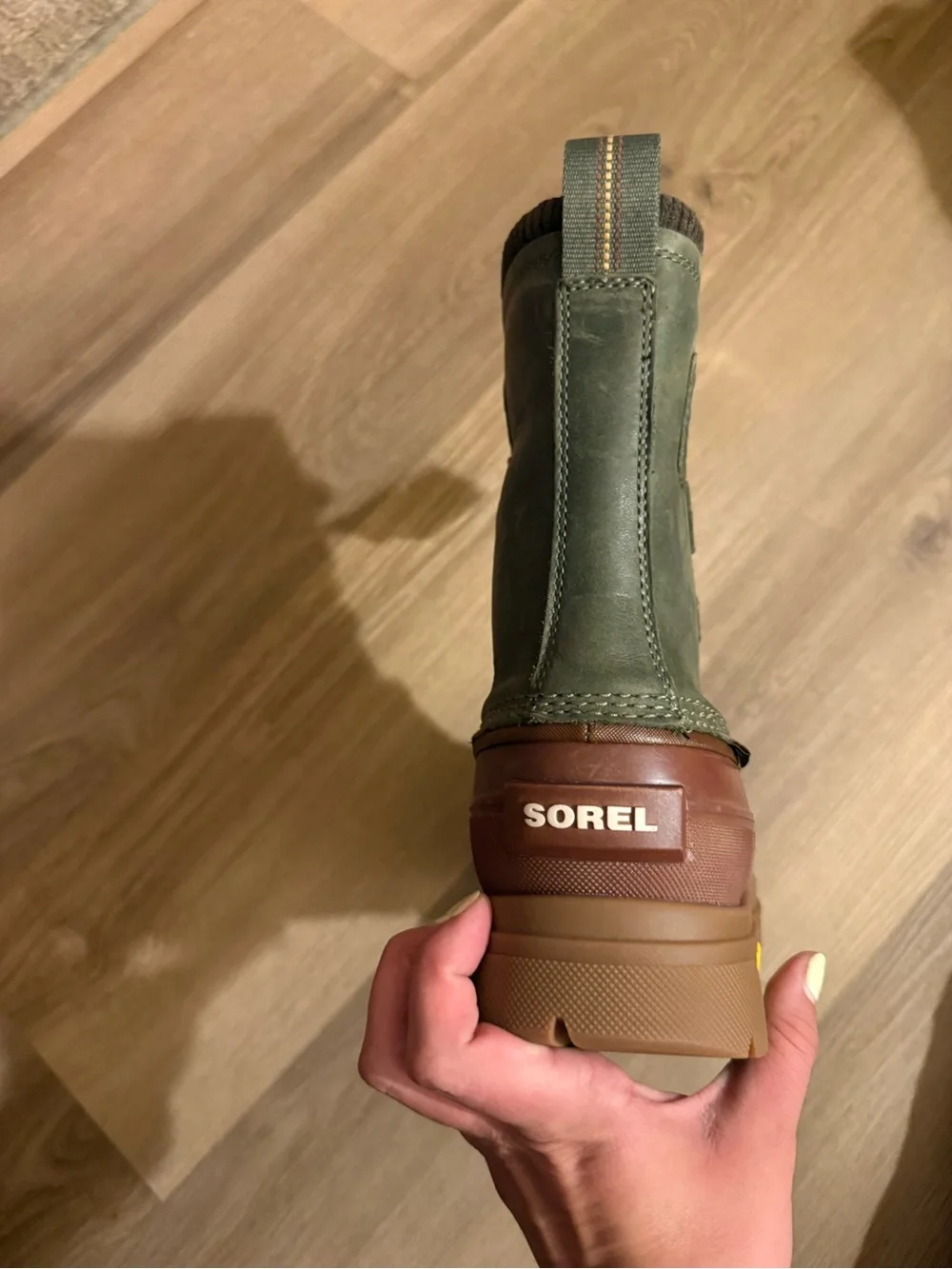 Barbour Olive Green & Brown Waterproof Lace-Up Winter Boots